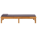 vidaXL tömör akácfa napozóágy sötétszürke párnákkal