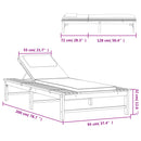 vidaXL tömör akácfa napozóágy sötétszürke párnákkal