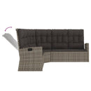 vidaXL szürke polyrattan dönthető sarokkanapé párnákkal