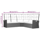 vidaXL szürke polyrattan dönthető sarokkanapé párnákkal