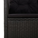 vidaXL fekete polyrattan dönthető kerti pad párnával 173 cm