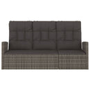 vidaXL szürke polyrattan dönthető kerti pad párnával 173 cm