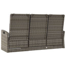 vidaXL szürke polyrattan dönthető kerti pad párnával 173 cm