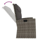 vidaXL szürke polyrattan dönthető kerti pad párnával 173 cm