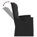 vidaXL fekete polyrattan dönthető kerti pad párnával 118 cm