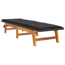 vidaXL polyrattan és tömör akácfa napágy párnával