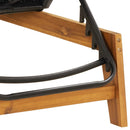 vidaXL 2 db polyrattan és tömör akácfa napozóágy párnával