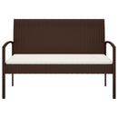 vidaXL barna polyrattan kerti pad párnával 105 cm