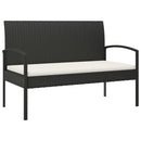 vidaXL fekete polyrattan kerti pad párnával 105 cm
