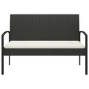 vidaXL fekete polyrattan kerti pad párnával 105 cm