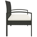 vidaXL fekete polyrattan kerti pad párnával 105 cm