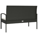 vidaXL fekete polyrattan kerti pad párnával 105 cm