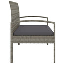 vidaXL szürke polyrattan kerti pad párnával 105 cm