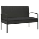 vidaXL fekete polyrattan kerti pad párnával 105 cm