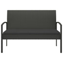 vidaXL fekete polyrattan kerti pad párnával 105 cm