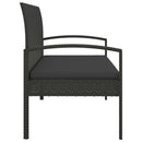 vidaXL fekete polyrattan kerti pad párnával 105 cm