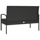 vidaXL fekete polyrattan kerti pad párnával 105 cm