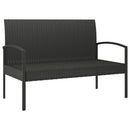 vidaXL fekete polyrattan kerti pad párnával 105 cm