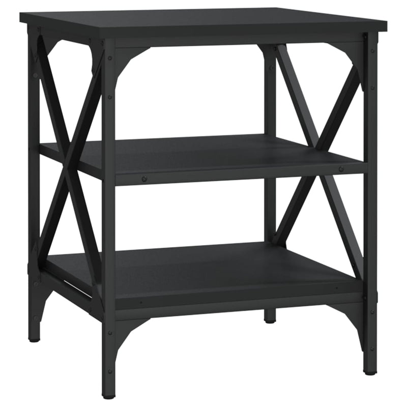 vidaXL 2 db fekete szerelt fa kisasztal 40 x 42 x 50 cm