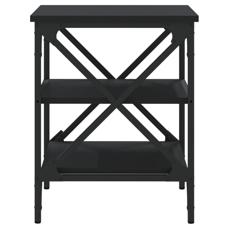vidaXL 2 db fekete szerelt fa kisasztal 40 x 42 x 50 cm