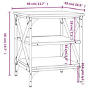 vidaXL 2 db fekete szerelt fa kisasztal 40 x 42 x 50 cm