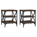 vidaXL 2 db barna tölgy színű szerelt fa kisasztal 40 x 42 x 50 cm