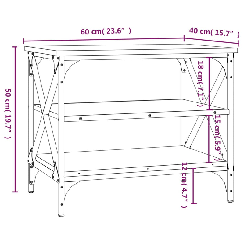 vidaXL szürke sonoma színű szerelt fa TV-szekrény 60x40x50 cm