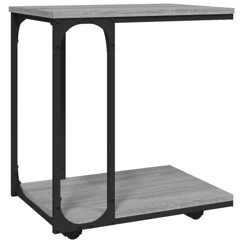 vidaXL szürke sonoma színű szerelt fa kerekes kisasztal 50x35x55,5 cm