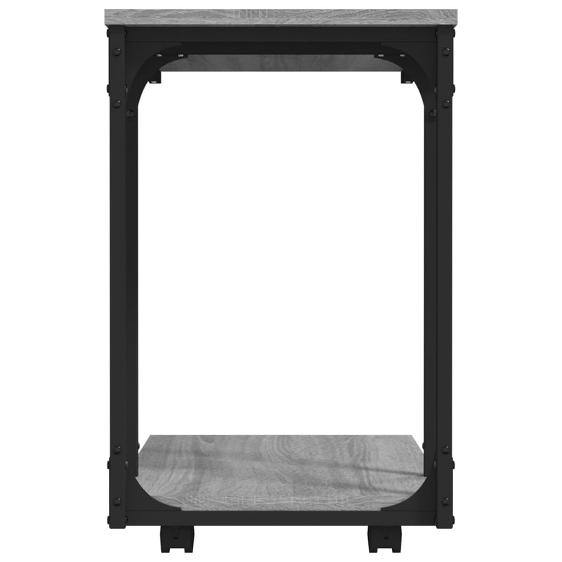 vidaXL szürke sonoma színű szerelt fa kerekes kisasztal 50x35x55,5 cm