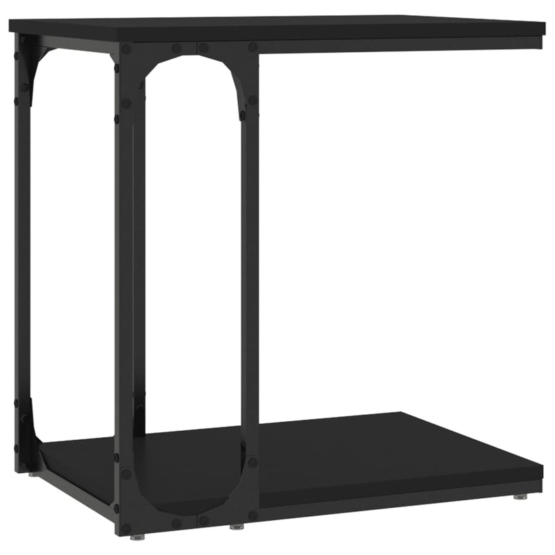 vidaXL fekete szerelt fa kisasztal 50 x 35 x 52 cm