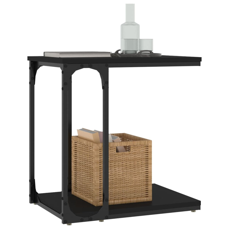 vidaXL fekete szerelt fa kisasztal 50 x 35 x 52 cm