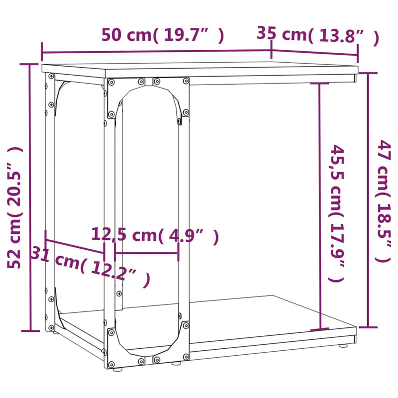 vidaXL barna tölgyszínű szerelt fa kisszekrény 50 x 35 x 52 cm