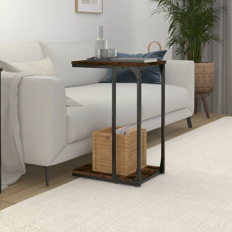 vidaXL füstös tölgy színű szerelt fa kisasztal 40 x 30 x 60 cm