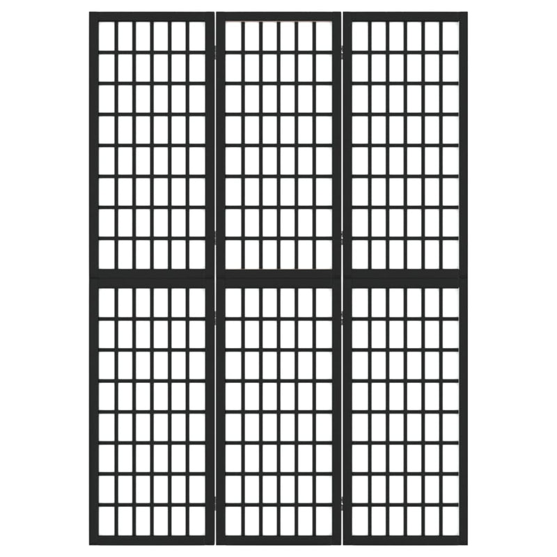 vidaXL 3 paneles fekete japán stílusú összecsukható paraván 120x170 cm
