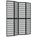 vidaXL 4 paneles fekete japán stílusú összecsukható paraván 160x170 cm