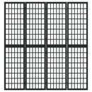 vidaXL 4 paneles fekete japán stílusú összecsukható paraván 160x170 cm