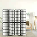 vidaXL 4 paneles fekete japán stílusú összecsukható paraván 160x170 cm