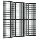 vidaXL 5 paneles fekete japán stílusú összecsukható paraván 200x170 cm