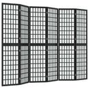 vidaXL 6 paneles fekete japán stílusú összecsukható paraván 240x170 cm