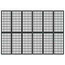 vidaXL 6 paneles fekete japán stílusú összecsukható paraván 240x170 cm