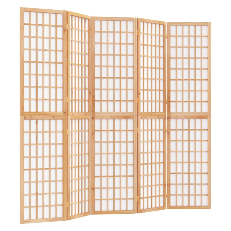 vidaXL 5-paneles japán stílusú összecsukható paraván 200 x 170 cm