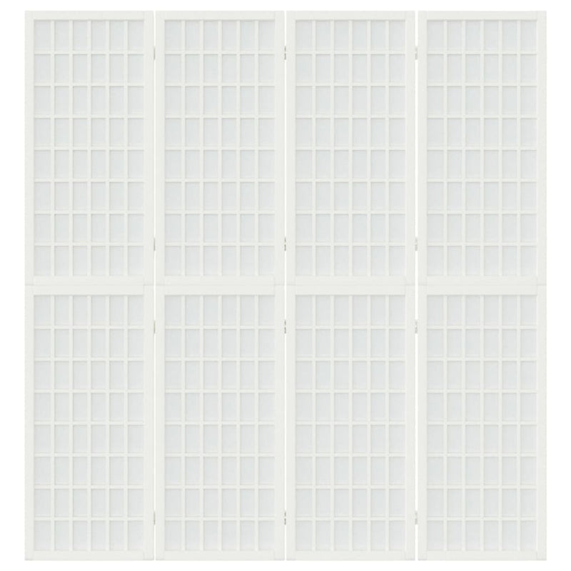 vidaXL 4 paneles fehér japán stílusú összecsukható paraván 160x170 cm
