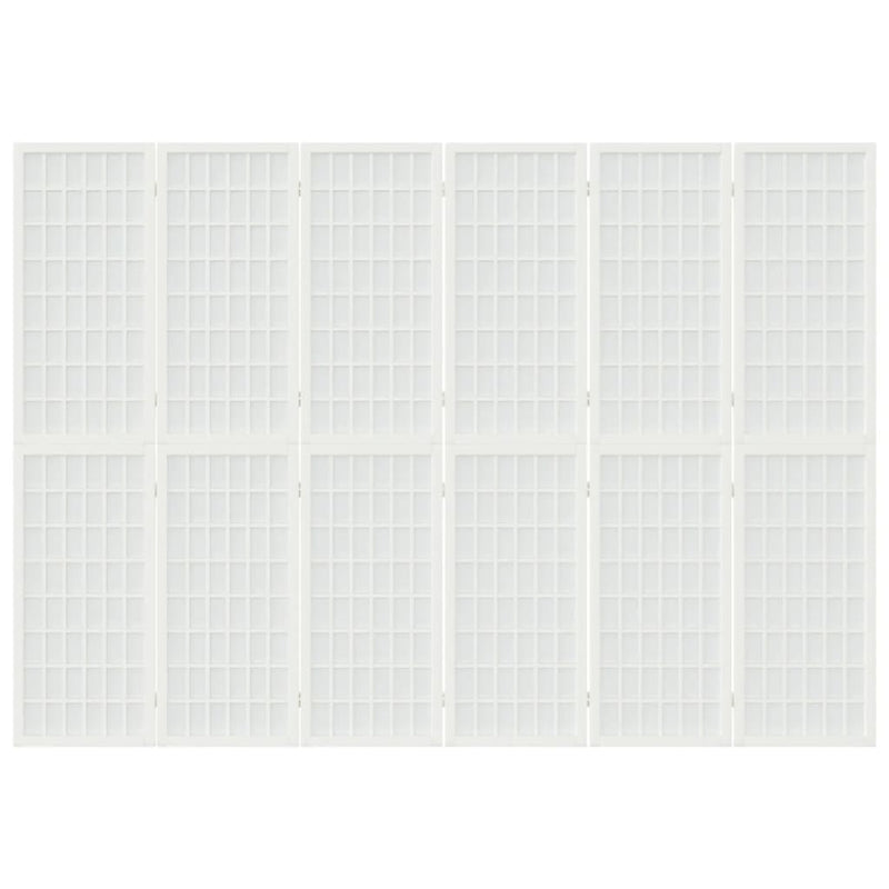 vidaXL 6-paneles fehér japán stílusú összecsukható paraván 240x170 cm