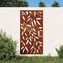 vidaXL bambuszlevél-mintás corten acél kerti faldísz 105 x 55 cm