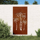 vidaXL pálmafa mintás corten acél kerti faldísz 105 x 55 cm