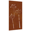 vidaXL virágmintás corten acél kerti faldísz 105 x 55 cm