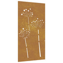 vidaXL virágmintás corten acél kerti faldísz 105 x 55 cm