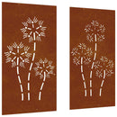 vidaXL 2 db virágmintás corten acél kerti faldísz 105 x 55 cm