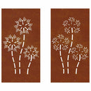 vidaXL 2 db virágmintás corten acél kerti faldísz 105 x 55 cm