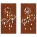 vidaXL 2 db virágmintás corten acél kerti faldísz 105 x 55 cm